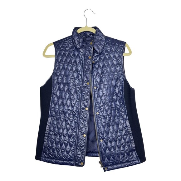 Talbots Navy Quilted Puffer Vest Size Medium - Picture 1 of 3